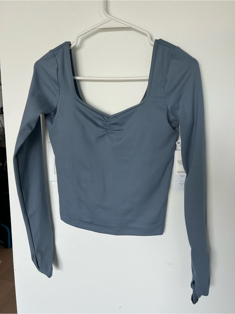 Gilly Hicks Slate Blue Long Sleeve NWT small recharge built in